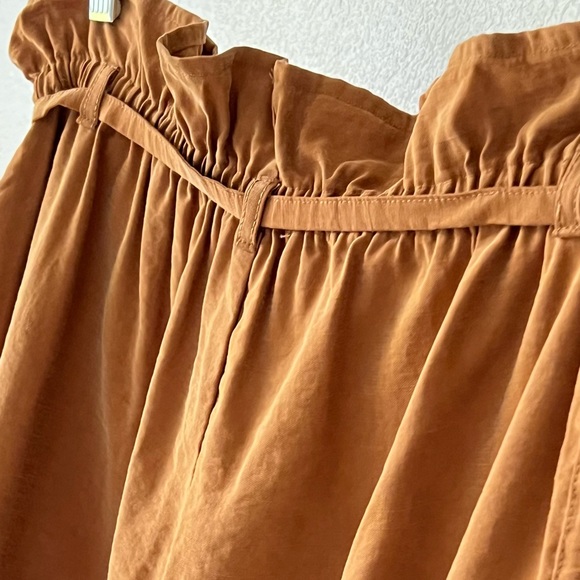 Skies Are Blue Women's Camel Brown Wide Leg minimalist Baggy Loose Fit Pants - Picture 7 of 13